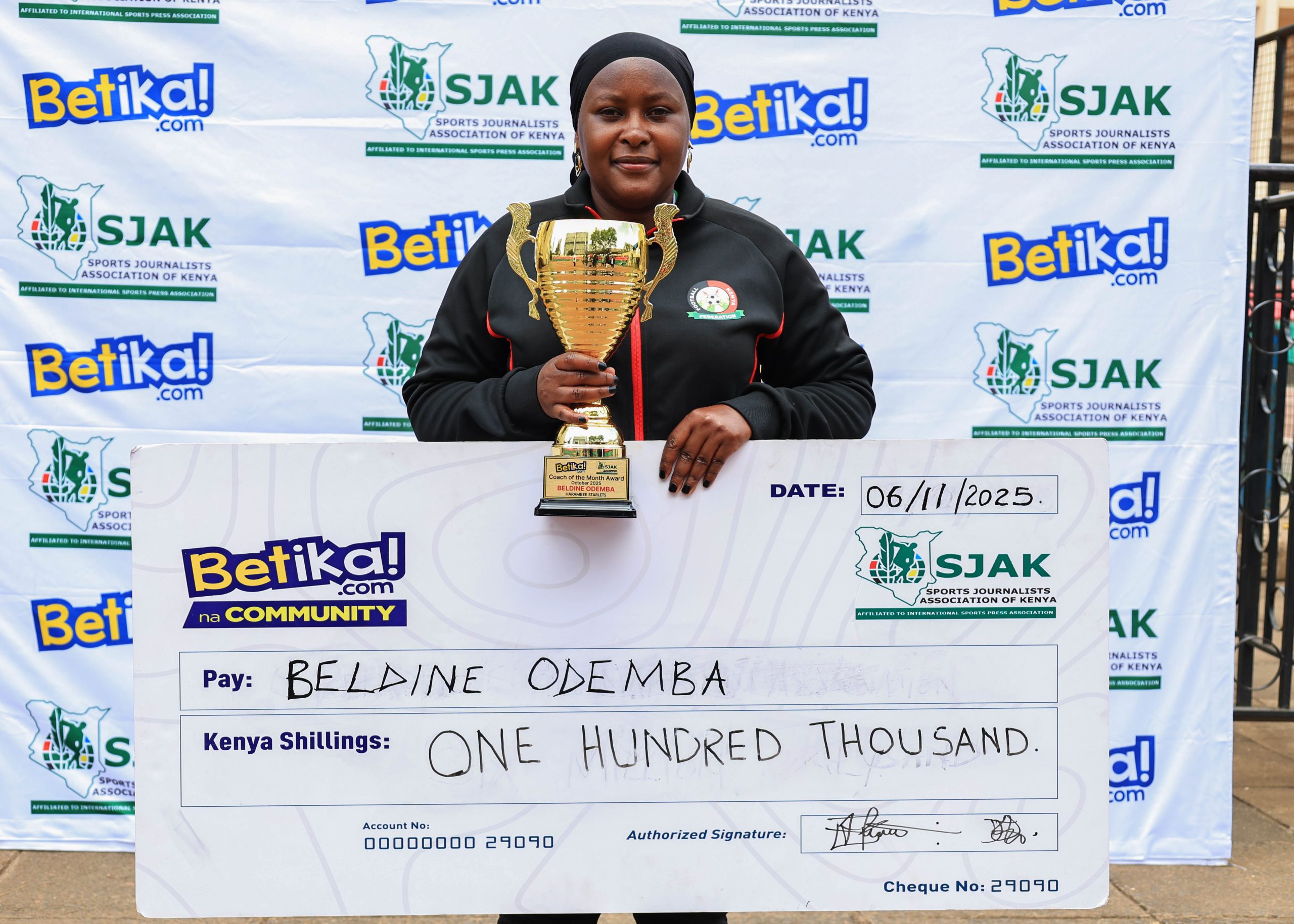 Beldine Odemba atajwa kocha bora mwezi Oktoba