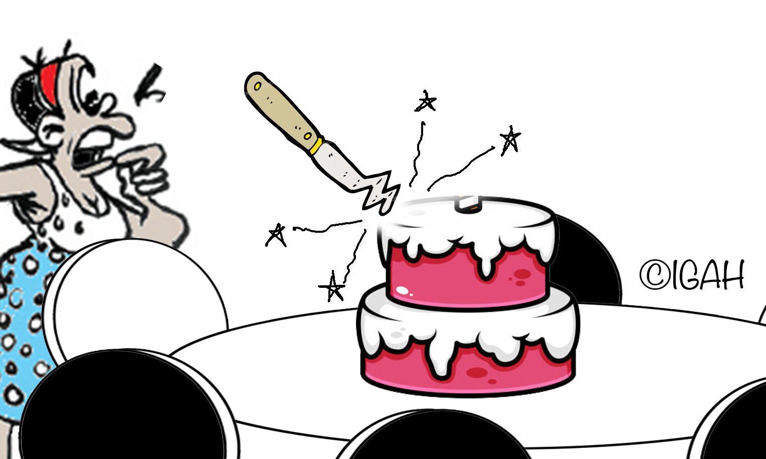 Kioja keki ikikataa kukatika katika harusi sababu ya deni