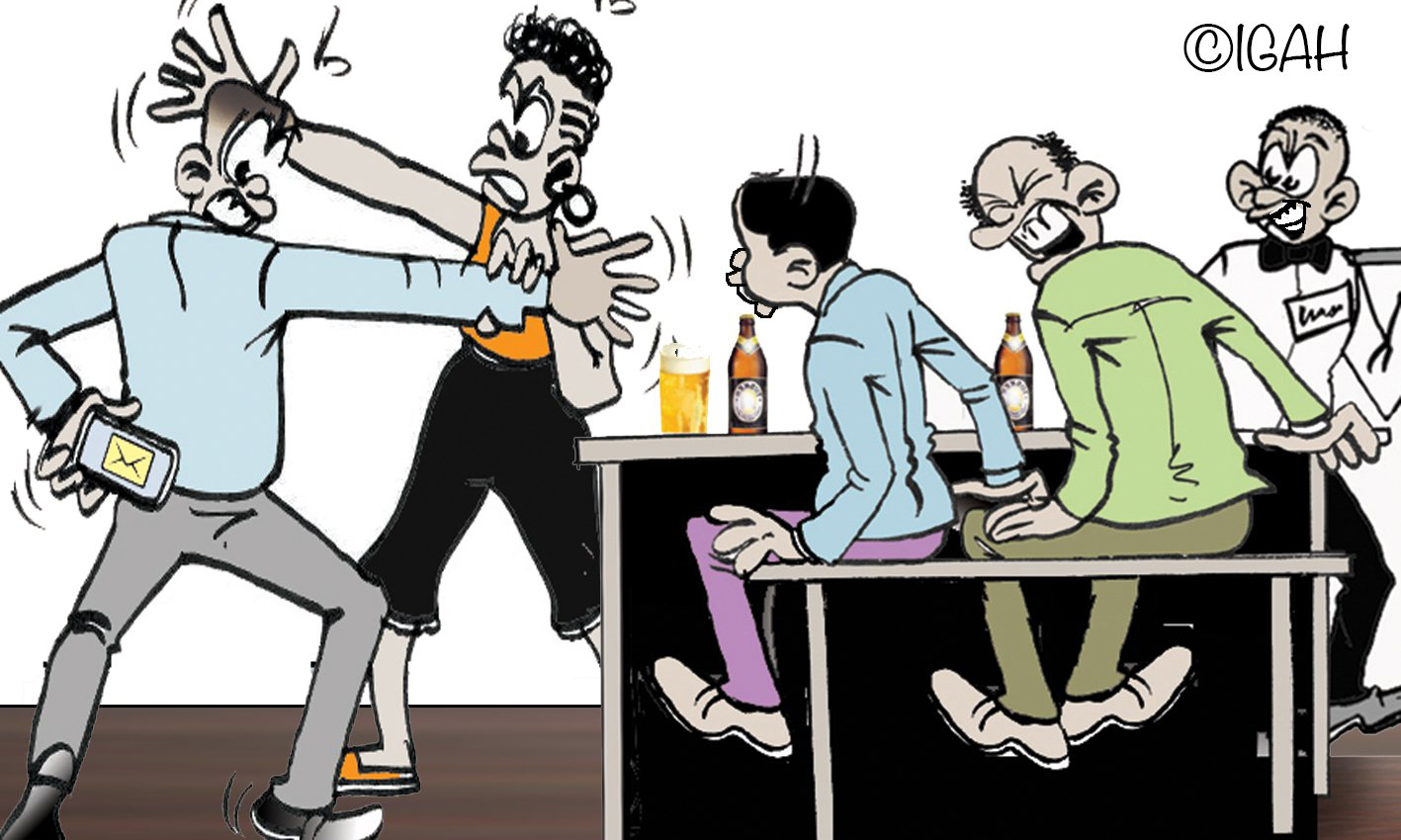 Wanandoa wazua drama wakizozana ndani ya baa